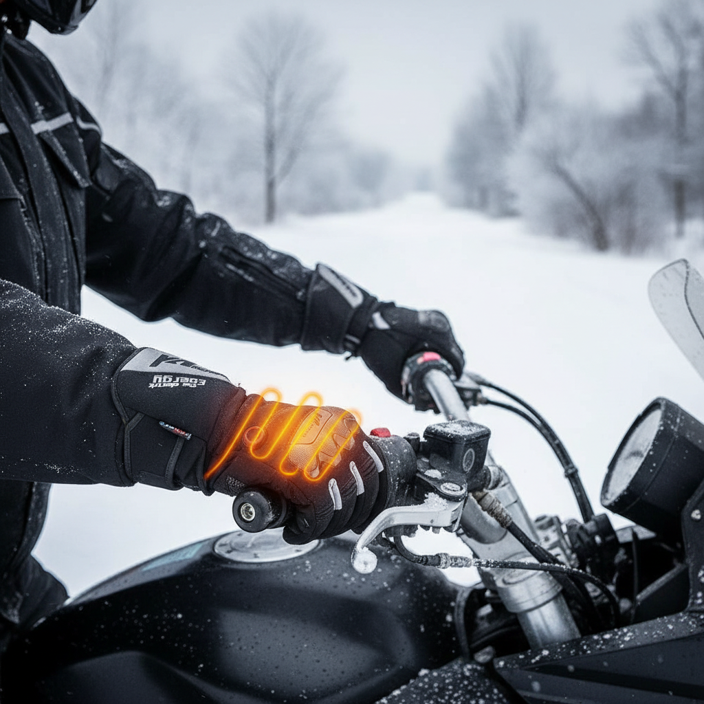 Rechargeable Heated Motorcycle Gloves - Touchscreen Winter Riding