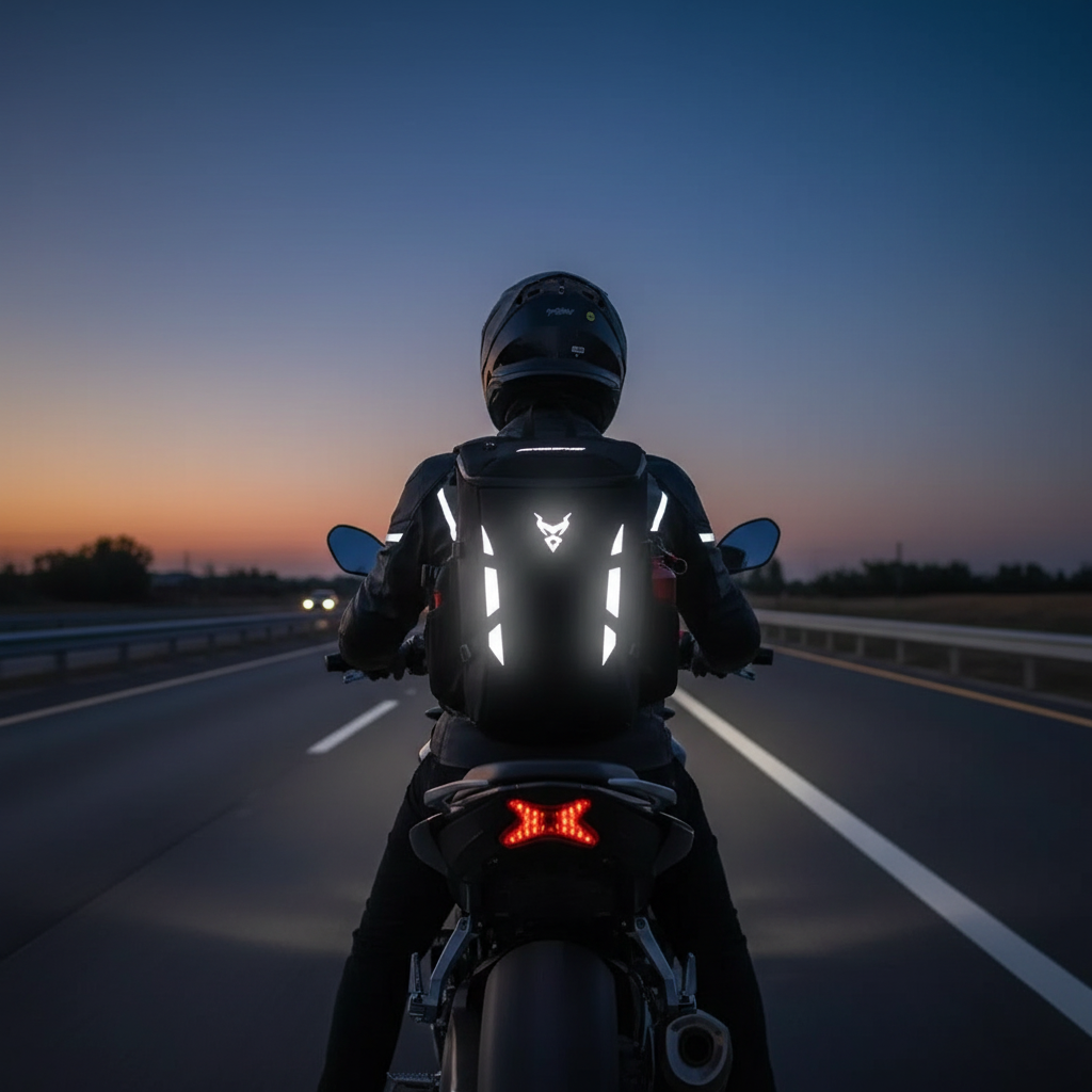 Motorcycle Helmet Backpack - Waterproof & Reflective