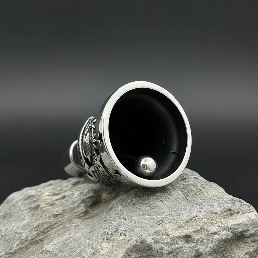 Live to Ride Guardian Bell - Eagle Wings Motorcycle Protection Charm