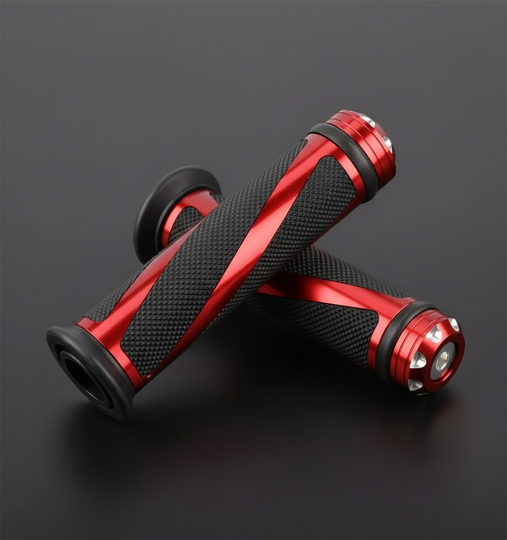 Universal Handlebar Grips - 7/8" (22mm) Aluminum & Rubber