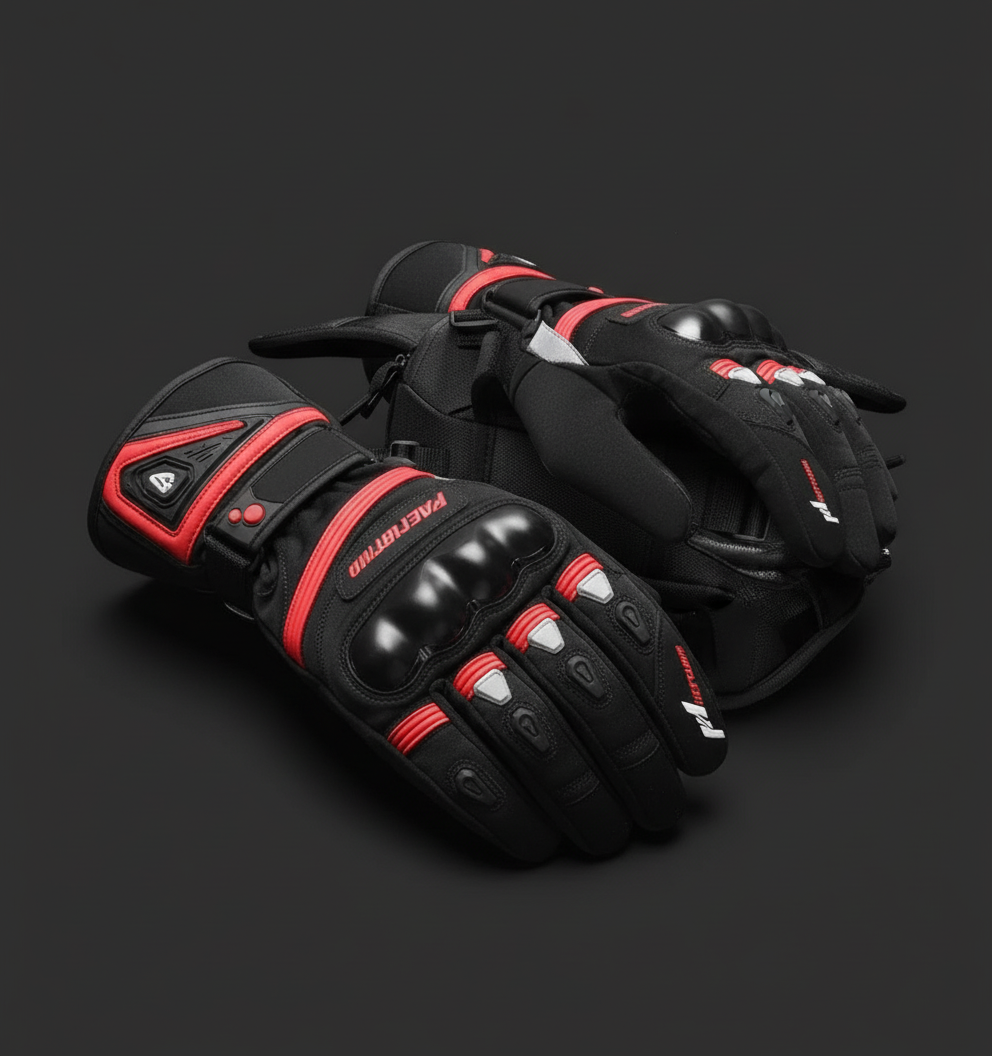 Rechargeable Heated Motorcycle Gloves - Touchscreen Winter Riding