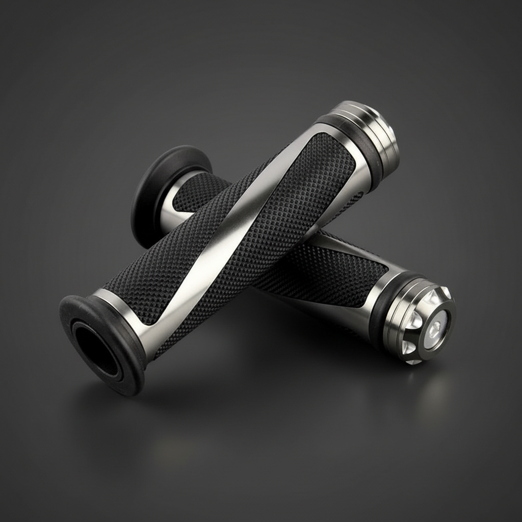 Universal Handlebar Grips - 7/8" (22mm) Aluminum & Rubber